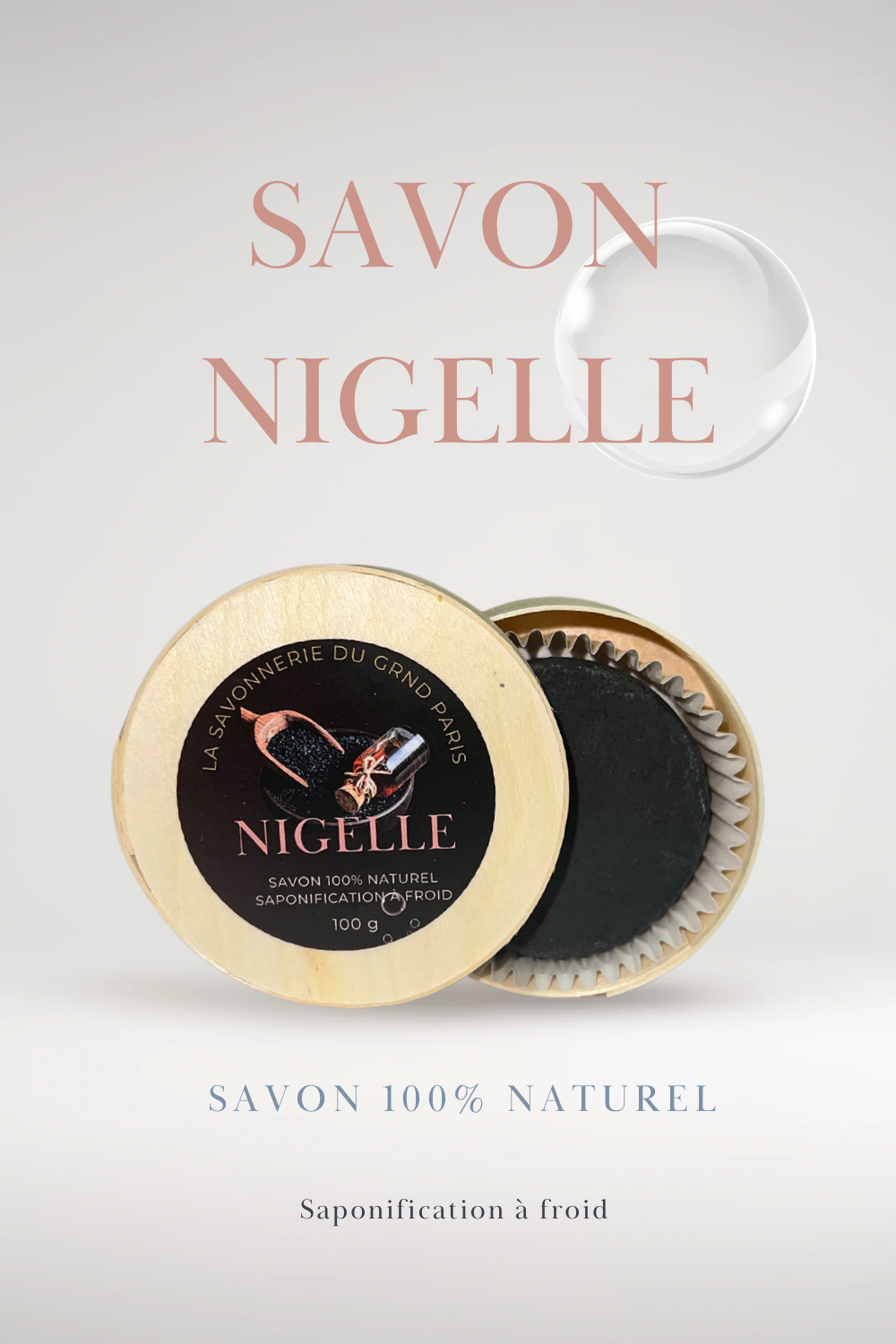 savon Nigelle artisanal fait main, anti-tache, pour peau à imperfections, antibactérien et apaisant