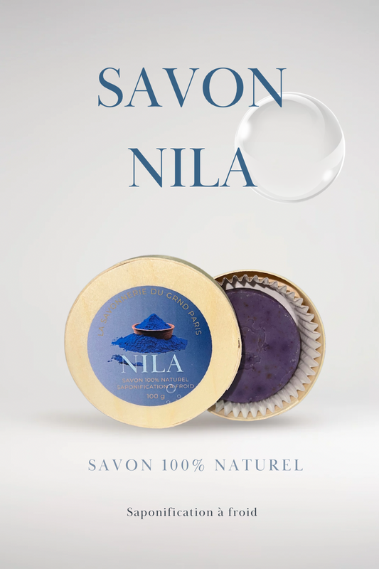 savon Nila artisanal fait main, anti tache, pour peau à imperfections, nourrissant et apaisant